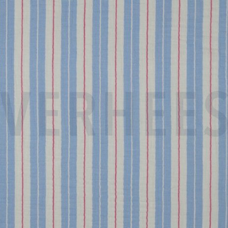 Double gauze blauwe strepen- double gauze