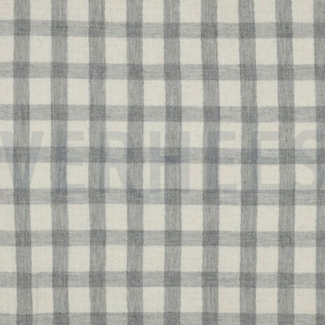 double gauze vichy grijs - double gauze