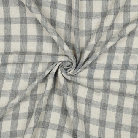 double gauze vichy grijs - double gauze