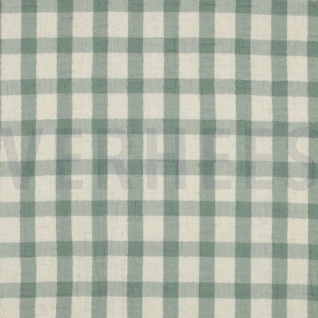 double gauze vichy groen sage - double gauze