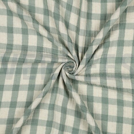 double gauze vichy groen sage - double gauze