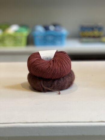 Breipakket Sophie shawl rood bruin