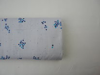colourful pocho bijoux blue on white - double gauze