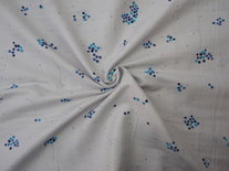 colourful pocho bijoux blue on white - double gauze