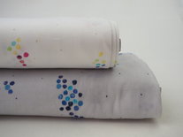 colourful pocho bijoux on white - double gauze