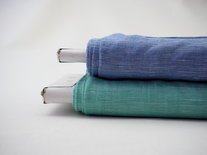 Karline blauw - viscose linnen
