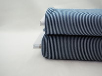 Donker blauw striped denim