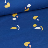 Boordstof yellow assorti met stoffen chat chocolat