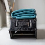 organic rib 2x1 Peacock - boordstof