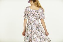 Lila bloem viscose - editex (Elma dress)