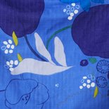 Waltz C Navy flower on blue