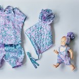 birds eye purple/green- dunne katoen