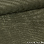 ribfluweel kaki groen - licht rekbare corduroy