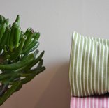 olijfgroen striped denim