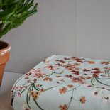 bloemen op mint - dikkere katoen