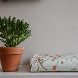 bloemen op mint - dikkere katoen