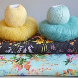 bloemen op zwart - viscose