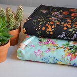 bloemen op zwart - viscose