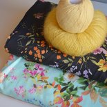 bloemen op zwart - viscose