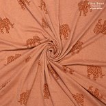jacquard tijger oranje - french terry