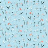 Salinas bird blue poplin - katoen