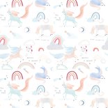 unicorn is in the air poplin - katoen