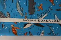 Boy's world fel blauw - katoen