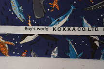 Boy's world navy blauw - katoen