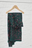Stalks groen met roze bloemetjes - Viscose