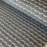 white waves on dark grey blue - triple gauze
