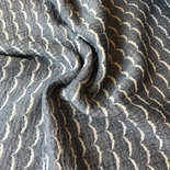 white waves on dark grey blue - triple gauze