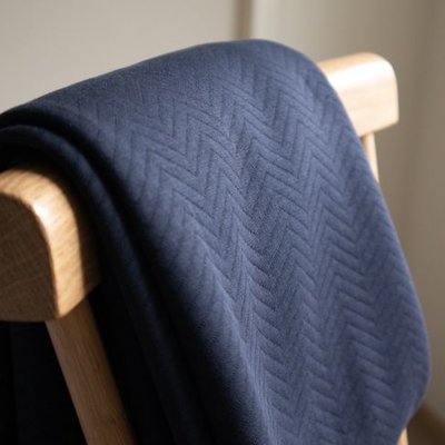 organic chevron quilt dark navy - sweater coupon 150 cm