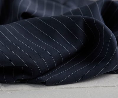 pin stripe navy - viscose (tencel)