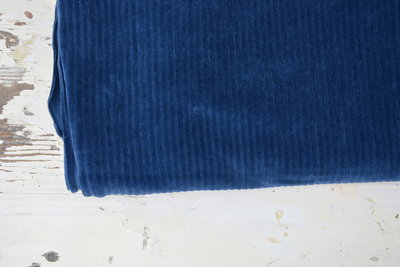 jeans blauw met brede rib (katoen) - nicky velours, corduroy