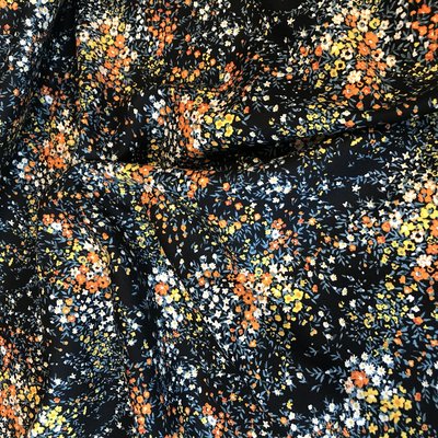 flower field black - winter cotton