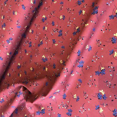 little flower dark red - winter cotton