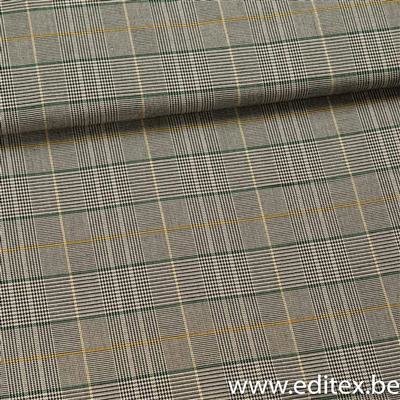 wit zwart geruit met gele streep - viscose