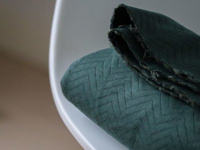 organic chevron quilt dar green - sweater