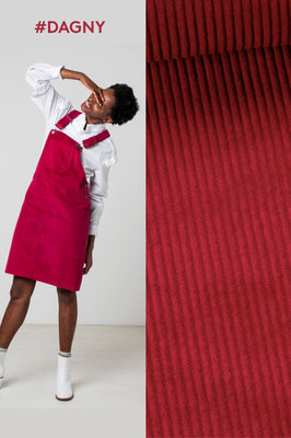 anna skirt (paars/roos) -brede ribfluweel