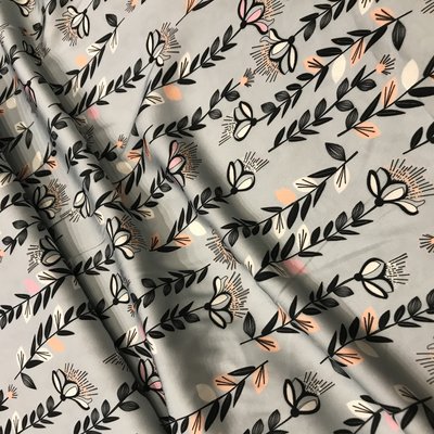 bloem licht blauw viscose
