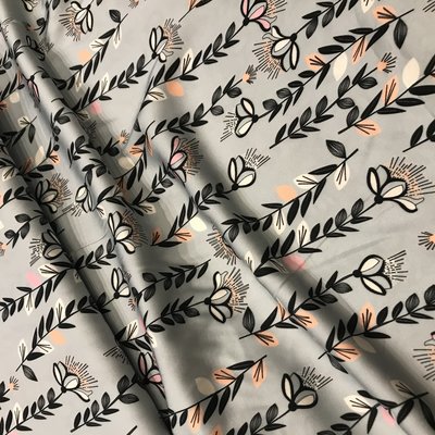 bloem licht blauw viscose