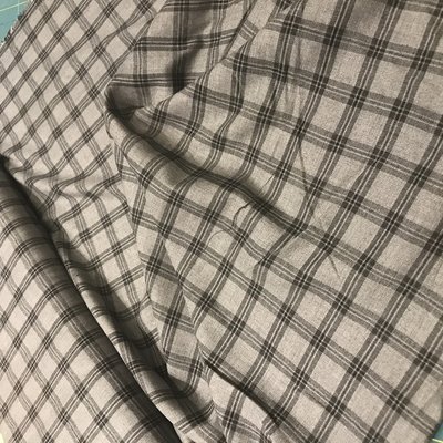 Flannel ruit grijs - katoen/viscose