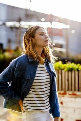 Jersey met strepen voor AFRA top blauw - Jersey