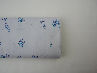 colourful pocho bijoux blue on white - double gauze