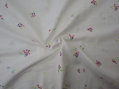 colourful pocho bijoux on white - double gauze
