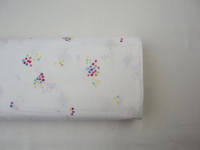 colourful pocho bijoux on white - double gauze