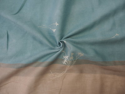 temps salmon & blue - cotton satin