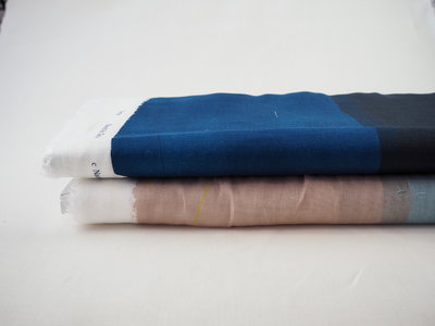 temps salmon & blue - cotton satin