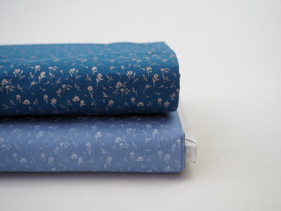 Harbe blue - cotton satin