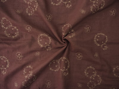 bordeaux with embroidery -double gauze